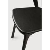 Featuring Oak Bok Dining Chair - Black - Black Leather by Ethnicraft at Amethyst Home. This Oak Bok Dining Chair features an airy shape with rock-solid construction,  making this piece a timeless and remarkable design to enjoy for years to come. Pair with a dining table or stand-alone against a wall, hallway, or end of the bed! Designed by Alain can Ha.  Amethyst Home provides interior design, new home construction design consulting, vintage area rugs, and lighting in the Newport Beach metro area.