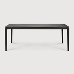 The airy shape yet rock solid construction make this Oak Bok Dining Table - Black a timeless and remarkable design to enjoy for years to come. Available in many sizes, this can fit any dining room or kitchen area.   Material: Oak, 100% Solid Wood Finish: Varnished