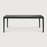 The airy shape yet rock solid construction make this Oak Bok Dining Table - Black a timeless and remarkable design to enjoy for years to come. Available in many sizes, this can fit any dining room or kitchen area.   Material: Oak, 100% Solid Wood Finish: Varnished