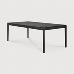 The airy shape yet rock solid construction make this Oak Bok Dining Table - Black a timeless and remarkable design to enjoy for years to come. Available in many sizes, this can fit any dining room or kitchen area.   Material: Oak, 100% Solid Wood Finish: Varnished