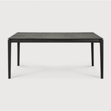 The airy shape yet rock solid construction make this Oak Bok Dining Table - Black a timeless and remarkable design to enjoy for years to come. Available in many sizes, this can fit any dining room or kitchen area.   Material: Oak, 100% Solid Wood Finish: Varnished