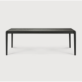 The airy shape yet rock solid construction make this Oak Bok Dining Table - Black a timeless and remarkable design to enjoy for years to come. Available in many sizes, this can fit any dining room or kitchen area.   Material: Oak, 100% Solid Wood Finish: Varnished