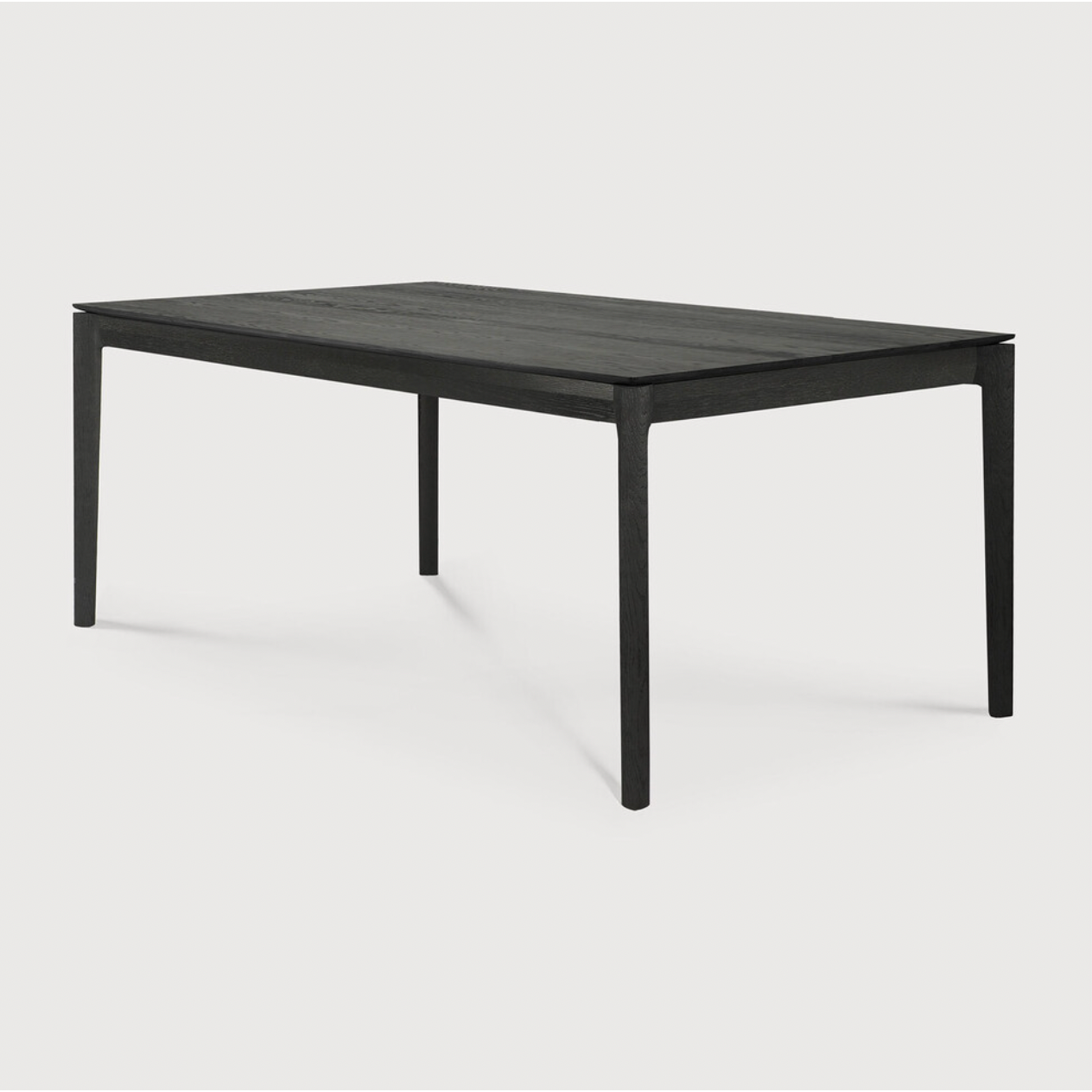 The airy shape yet rock solid construction make this Oak Bok Dining Table - Black a timeless and remarkable design to enjoy for years to come. Available in many sizes, this can fit any dining room or kitchen area.   Material: Oak, 100% Solid Wood Finish: Varnished