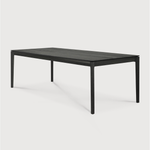 The airy shape yet rock solid construction make this Oak Bok Dining Table - Black a timeless and remarkable design to enjoy for years to come. Available in many sizes, this can fit any dining room or kitchen area.   Material: Oak, 100% Solid Wood Finish: Varnished