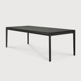 The airy shape yet rock solid construction make this Oak Bok Dining Table - Black a timeless and remarkable design to enjoy for years to come. Available in many sizes, this can fit any dining room or kitchen area.   Material: Oak, 100% Solid Wood Finish: Varnished