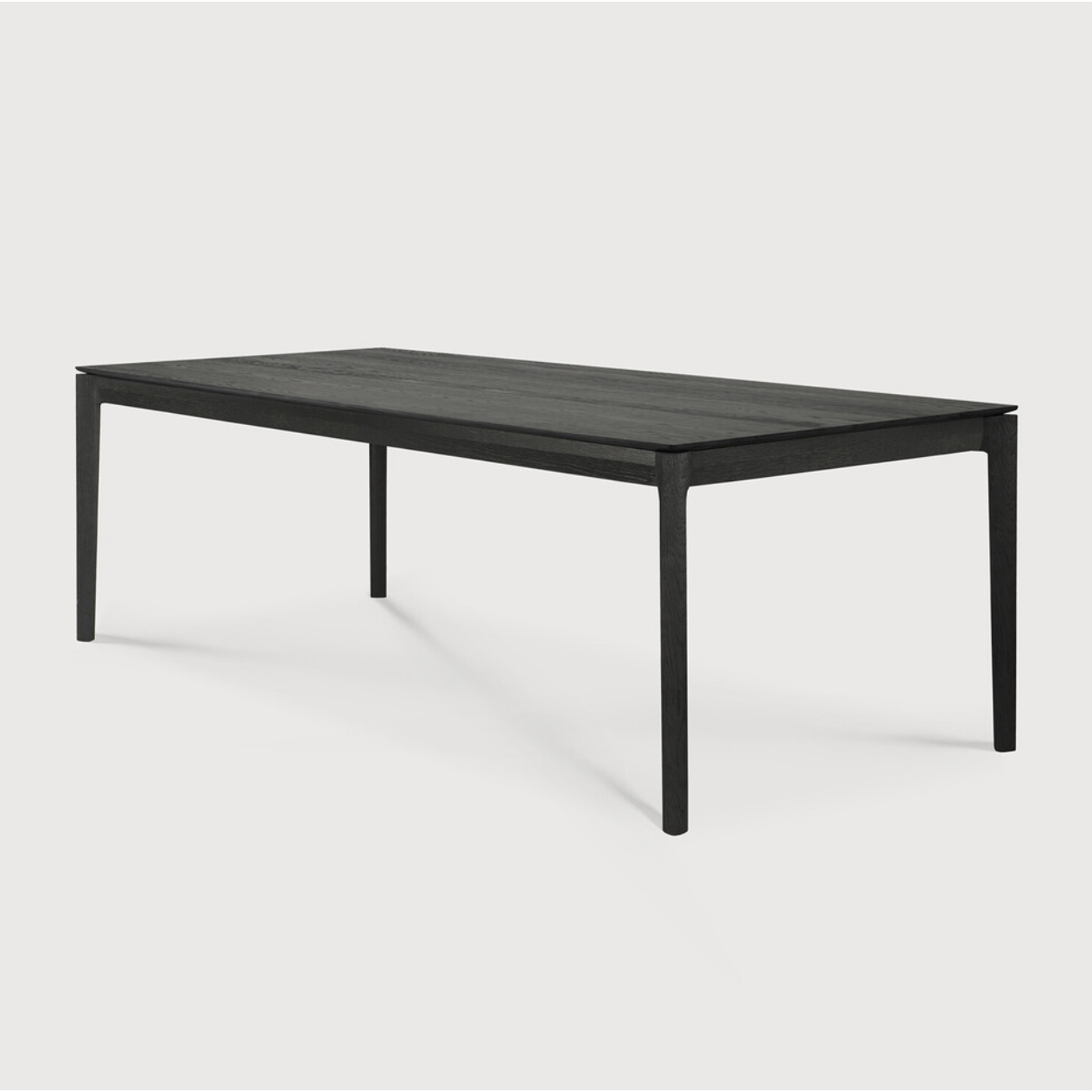 The airy shape yet rock solid construction make this Oak Bok Dining Table - Black a timeless and remarkable design to enjoy for years to come. Available in many sizes, this can fit any dining room or kitchen area.   Material: Oak, 100% Solid Wood Finish: Varnished