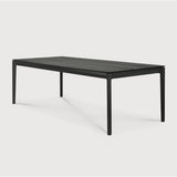 The airy shape yet rock solid construction make this Oak Bok Dining Table - Black a timeless and remarkable design to enjoy for years to come. Available in many sizes, this can fit any dining room or kitchen area.   Material: Oak, 100% Solid Wood Finish: Varnished