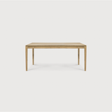 This Oak Bok Extendable Dining Table is perfect for families who want extra space when their kids, extended family, or guests come to celebrate! Its airy shape yet rock solid construction make this piece a timeless and remarkable design to enjoy for years to come.  Material: Oak, 100% Solid Wood Finish: Oiled