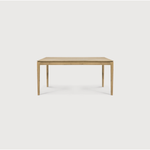 This Oak Bok Extendable Dining Table is perfect for families who want extra space when their kids, extended family, or guests come to celebrate! Its airy shape yet rock solid construction make this piece a timeless and remarkable design to enjoy for years to come.  Material: Oak, 100% Solid Wood Finish: Oiled