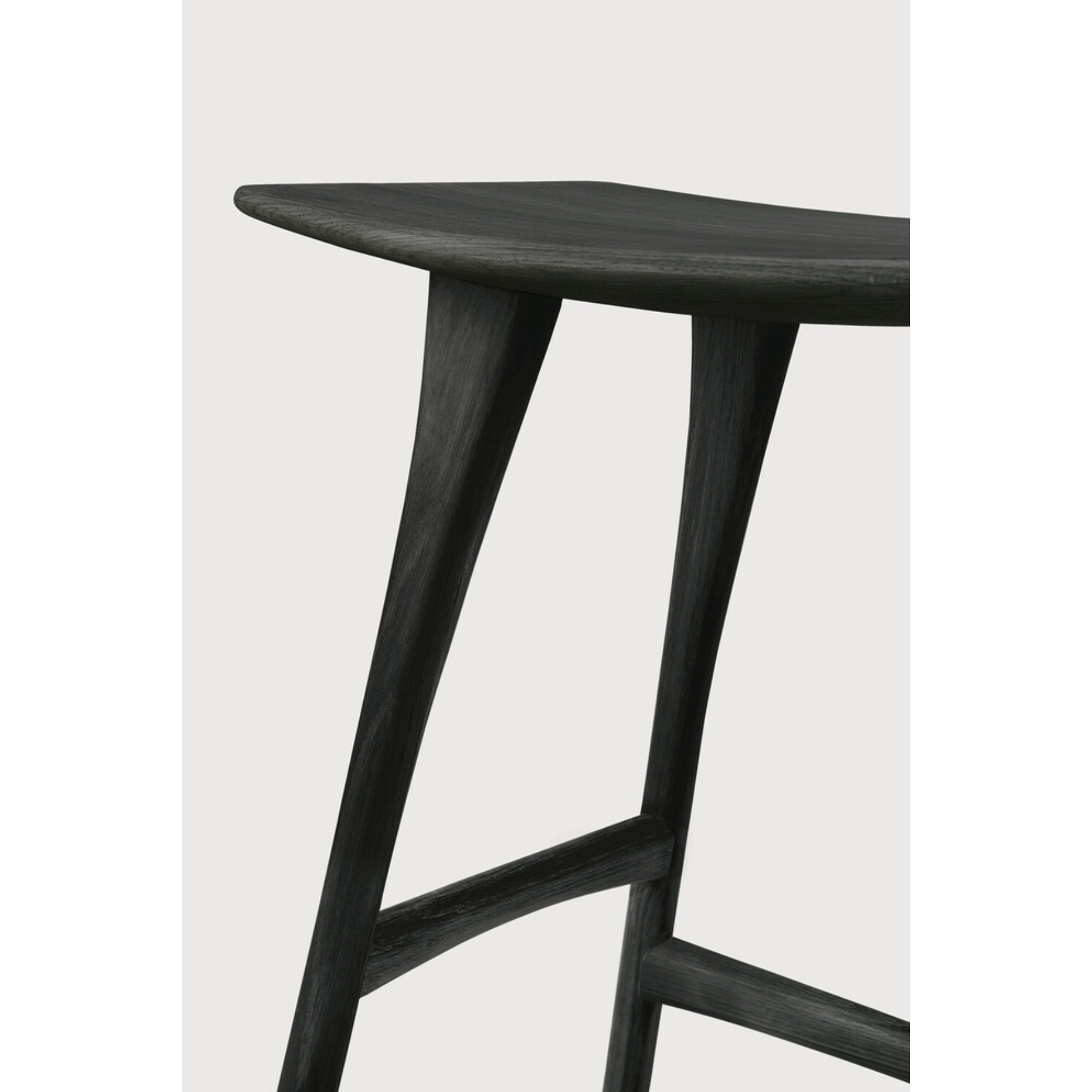 We love the versatility of this Oak Osso Bar + Counter Stool - Black.  A sleek piece to add in your bar area, kitchen island, or a standing desk stool.   Bar Dimensions: 22.5"w x 13"d x 31.5"h Seat Height: 30.5"  Counter Dimensions: 22.5"w x 14.5"d x 24.5"h Seat Height: 23"  Material: Oak, 100% Solid Wood Finish: Varnished