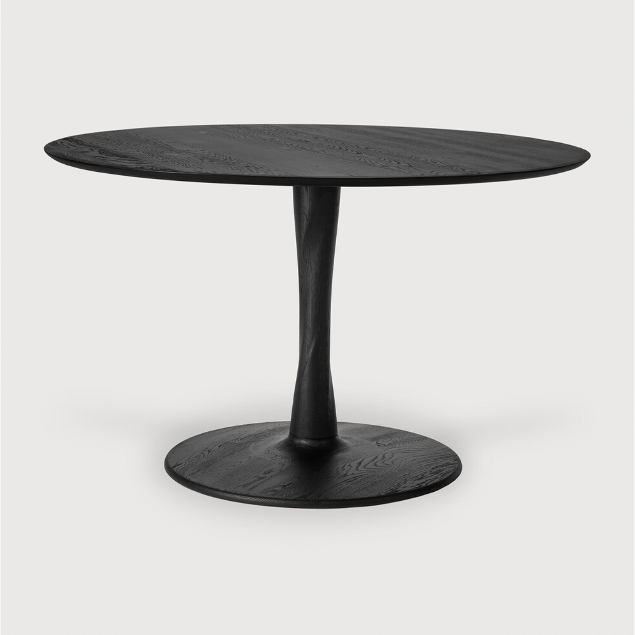Oak Round Torsion Dining Table - Black