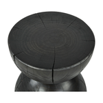 Featuring Aliza End Table by Four Hands at Amethyst Home. Solid black-finished pine sculpts an hourglass silhouette for an organic look with this Aliza End Table. Makes for a handy extra surface solo or paired! Due to materials' natural essence, cracks are to be expected and may develop over time. Knots, color variance and stain will vary from piece to pie.  Amethyst Home provides interior design, new home construction design consulting, vintage area rugs, and lighting in the Calabasas metro area.