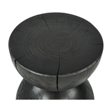 Featuring Aliza End Table by Four Hands at Amethyst Home. Solid black-finished pine sculpts an hourglass silhouette for an organic look with this Aliza End Table. Makes for a handy extra surface solo or paired! Due to materials' natural essence, cracks are to be expected and may develop over time. Knots, color variance and stain will vary from piece to pie.  Amethyst Home provides interior design, new home construction design consulting, vintage area rugs, and lighting in the Calabasas metro area.