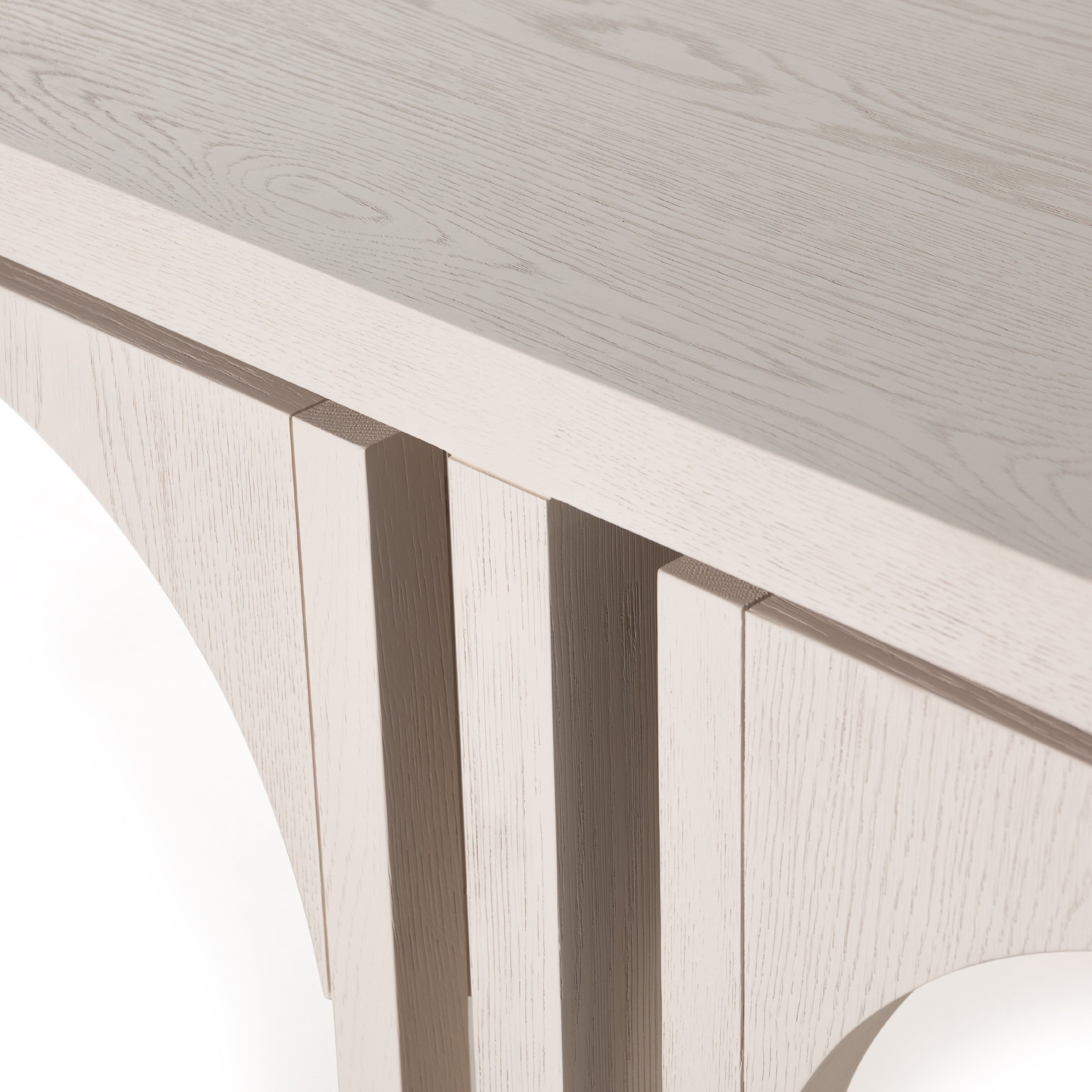 Featuring Amara Coffee Table by Four Hands at Amethyst Home. Meet a forward-thinking oak coffee table as stylish as it is functional with this Amara Coffee Table. We love the beautifully arched sides with four separate nesting tables that slide out to create ample extra surfaces as needed, tucking back under with ease.
Overall Dimensions: 47.25"W x 47.25.  Amethyst Home provides interior design, new home construction design consulting, vintage area rugs, and lighting in the Kansas City metro area.