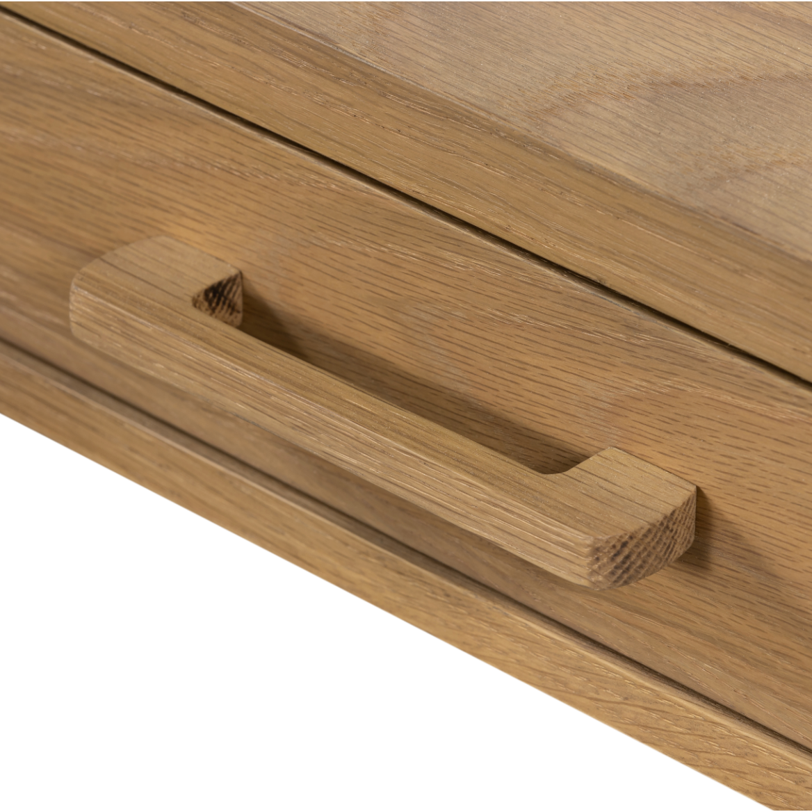 With dramatically tapered legs and a slender silhouette, this Armstrong Desk - Burnished Oak is made of light-burnished oak and places a femme, functional twist on mid-century styling. Dual drawers plus an open center cubby for handy office supply storage.  Overall Dimensions: 55.50"w x 27.00"d x 32.00"h