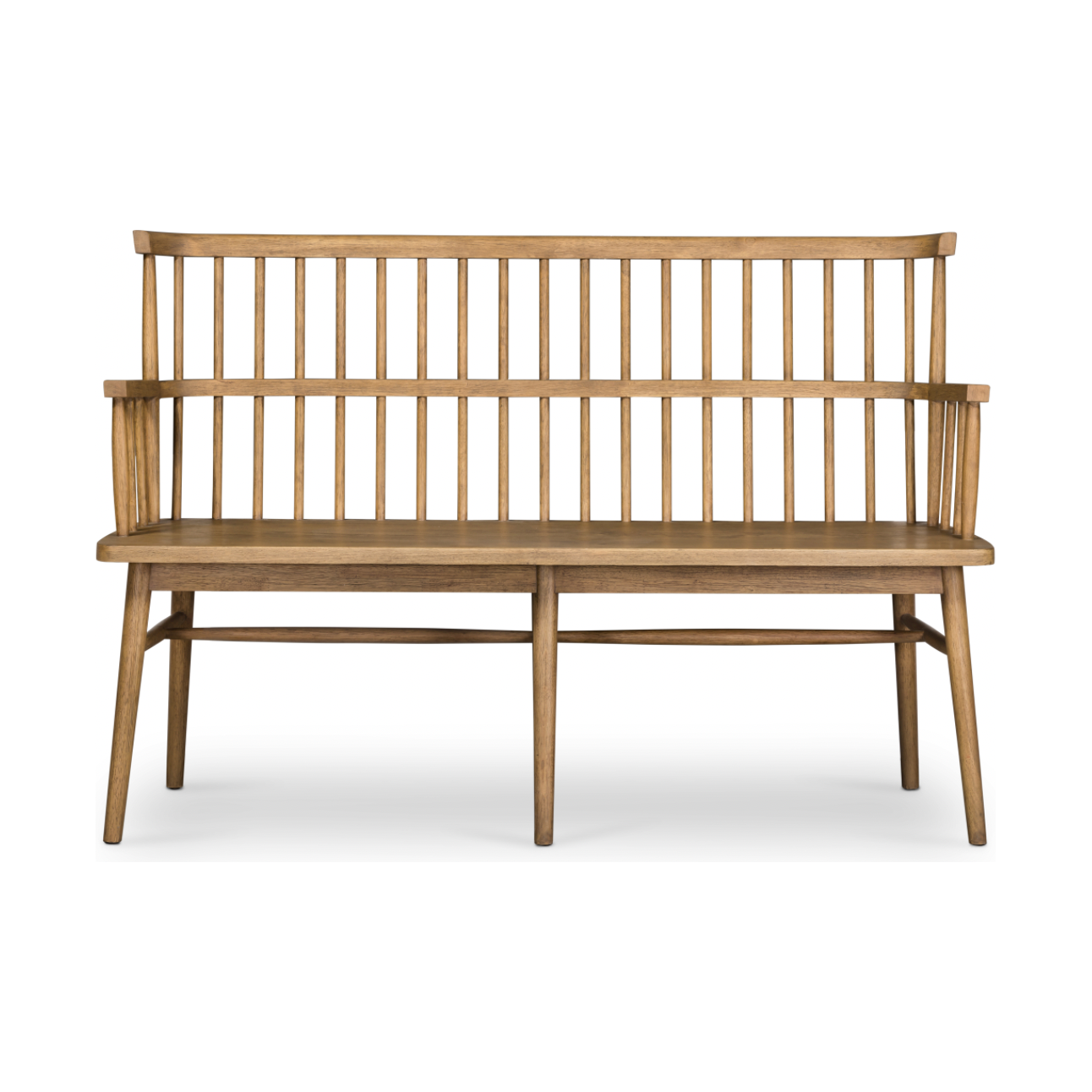 We love the sandy finish of this Aspen Bench - Sandy Oak. It brings a natural, fresh look to any living room, dining room, or other area.   Size: 53.25"w x 21.25"d x 35.75"h Colors: Sandy Oak Materials: Oak
