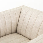 Featuring Augustine Swivel Chair - Cream by Four Hands at Amethyst Home. You will love the dramatic channeling of this Augustine Cream Swivel Chair. The swivel feature sets this apart from other chairs and is a great choice for any living room or media room. This chair is comfort wrapped in soft linen blend making this everyone's favorite chair.Overall Di.  Amethyst Home provides interior design, new home construction design consulting, vintage area rugs, and lighting in the Alpharetta metro area.