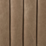 This Augustine 97" Sofa - Palermo Drift features dramatically channeled upholstered in taupe top-grain leather. We love the crisp, clean look and sumptuous sit this offers to a space!   Size: 97"w x 35"d x 26.5"h
