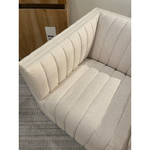 Featuring Augustine Swivel Chair - Cream by Four Hands at Amethyst Home. You will love the dramatic channeling of this Augustine Cream Swivel Chair. The swivel feature sets this apart from other chairs and is a great choice for any living room or media room. This chair is comfort wrapped in soft linen blend making this everyone's favorite chair.Overall Di.  Amethyst Home provides interior design, new home construction design consulting, vintage area rugs, and lighting in the Des Moines metro area.