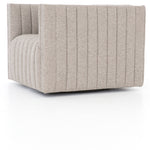 You will love the dramatic channeling of this Augustine Swivel Chair - Orly Natural. The swivel feature sets this apart from other chairs and is a great choice for any living room or media room. This chair is comfort wrapped in soft linen blend making this everyone's favorite chair.  Overall Dimensions: 32.00"w x 34.00"d x 26.50"h