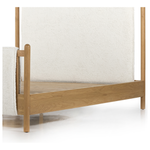 Bring a cozy hygge vibe to the bedroom with this textured Bowen Bed. Framed by light-finished solid oak, a sling-style bed features faux shearling head and foot boards -- sure to elevate any bedroom.   Queen Overall Dimensions: 64.25"w x 87.25"d x 48.00"h King Overall Dimensions: 80.25"w x 88.50"d x 48.00"h