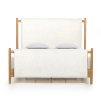 Featuring Bowen Bed by Four Hands at Amethyst Home. Bring a cozy hygge vibe to the bedroom with this textured Bowen Bed. Framed by light-finished solid oak, a sling-style bed features faux shearling head and foot boards -- sure to elevate any bedroom. 
Queen Overall Dimensions: 64.25"W x 87.25"L x 48"HKing Overall Dimensions: 80.25"W x 88.50"L x 48"H
Colo.  Amethyst Home provides interior design, new home construction design consulting, vintage area rugs, and lighting in the Scottsdale metro area.