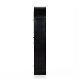Store it in style with this Breya Cabinet - Black. Made from black-finished iron, beautifully arched cabinetry features glass-front doors, ideal for storing and displaying favorite books, photos, keepsakes, and more.  Overall Dimensions: 40.00"w x 16.25"d x 86.75"h