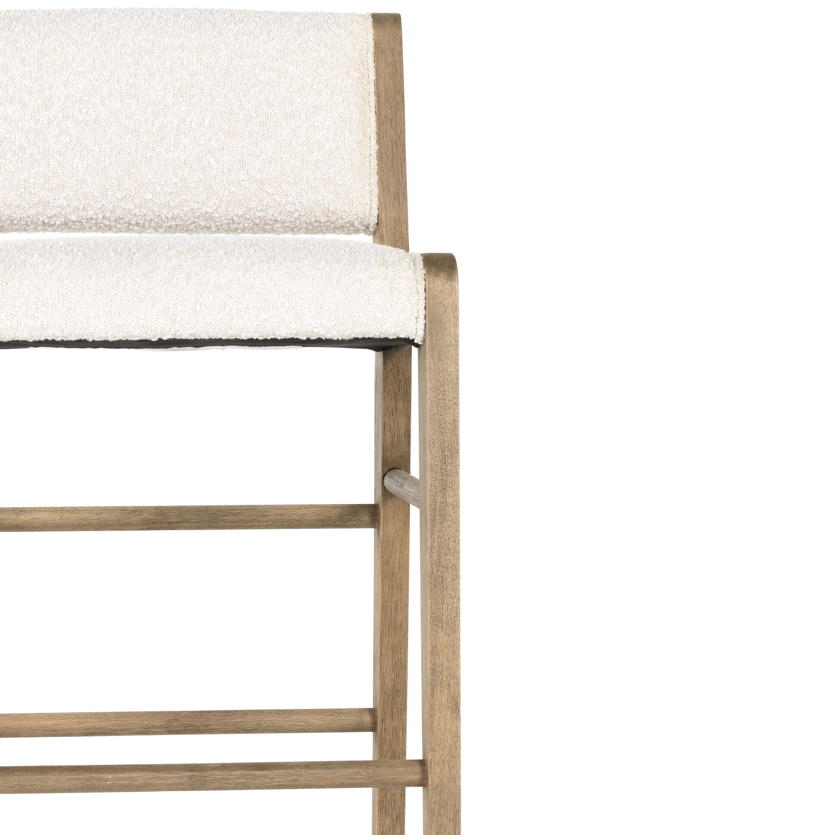 Featuring Charon Counter Stool by Four Hands at Amethyst Home. We love the mixed materials found in this Charon Bar + Counter Stool. In a light, natural finish, solid parawood forms an angular frame for boucle-upholstered seating in a classic cream.
Counter Stool Overall Dimensions: 19.75"W x 21.50"L x 35.50"HSeat Depth: 17.0"Seat Height: 26.25"
Colors: Knol.  Amethyst Home provides interior design, new home construction design consulting, vintage area rugs, and lighting in the Seattle metro area.