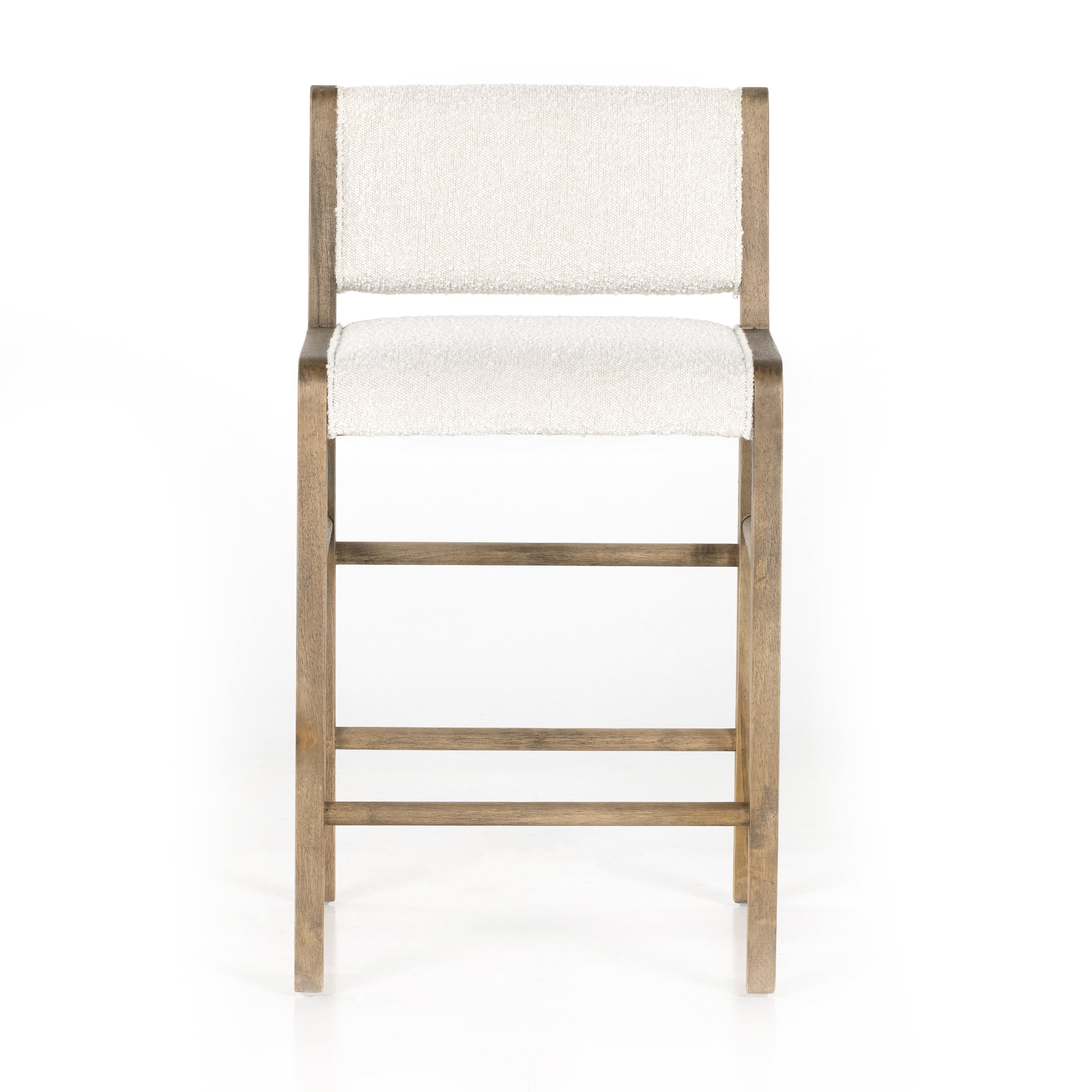 Featuring Charon Counter Stool by Four Hands at Amethyst Home. We love the mixed materials found in this Charon Bar + Counter Stool. In a light, natural finish, solid parawood forms an angular frame for boucle-upholstered seating in a classic cream.
Counter Stool Overall Dimensions: 19.75"W x 21.50"L x 35.50"HSeat Depth: 17.0"Seat Height: 26.25"
Colors: Kn.  Amethyst Home provides interior design, new home construction design consulting, vintage area rugs, and lighting in the Charlotte metro area.