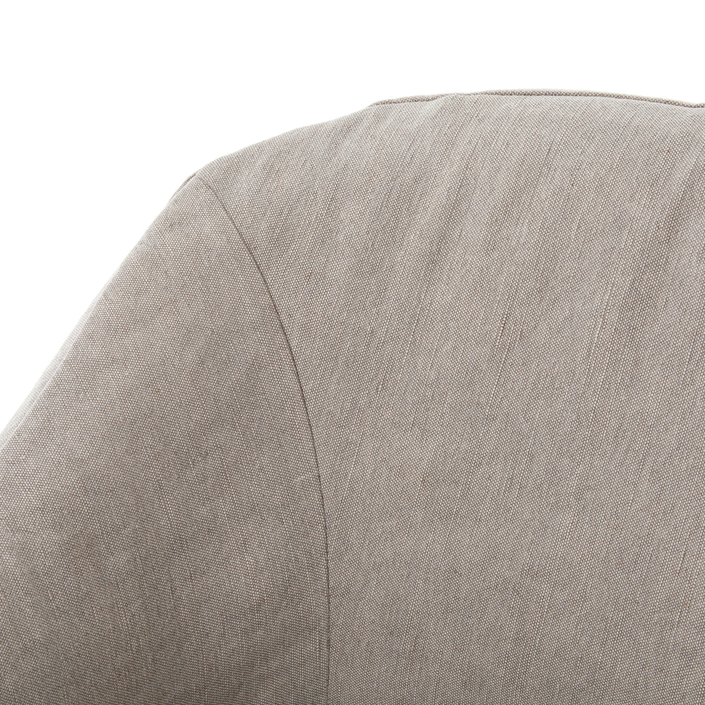 Heather Twill Stone Dining Chair with Casters | ready to ship!