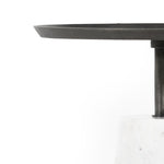 Featuring Cronos End Table - Polished White Marble by Four Hands at Amethyst Home. Simply sophisticated with this Cronos End Table - Polished White Marble. Finished in a polished white, a solid turned marble base supports a tray-style tabletop of grey-hammered iron, spurring beautifully eye-catching contrast for any living room or bedroom. 
Overall Dimens.  Amethyst Home provides interior design, new home construction design consulting, vintage area rugs, and lighting in the Des Moines metro area.