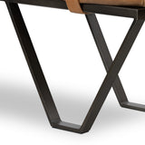 Featuring Darrow Bench -  Palermo Cognac by Four Hands at Amethyst Home. The Darrow Bench -  Palermo Cognac is a time-honored bench, reinvented. With fresh, clever shaping, angular gunmetal-finished iron supports spare-yet-comfortable top-grain leather cushioning in a rich cognac.
Overall Dimensions: 63.50"W x 17.50"L x 17.75"H
Colors: Light Gunmetal, Pal.  Amethyst Home provides interior design, new home construction design consulting, vintage area rugs, and lighting in the Scottsdale metro area.