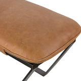 Featuring Darrow Bench -  Palermo Cognac by Four Hands at Amethyst Home. The Darrow Bench -  Palermo Cognac is a time-honored bench, reinvented. With fresh, clever shaping, angular gunmetal-finished iron supports spare-yet-comfortable top-grain leather cushioning in a rich cognac.
Overall Dimensions: 63.50"W x 17.50"L x 17.75"H
Colors: Light Gunmetal, Palerm.  Amethyst Home provides interior design, new home construction design consulting, vintage area rugs, and lighting in the Seattle metro area.