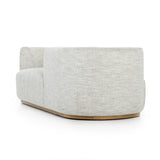Modern European inspiration and plush curves come head to head in this stylish Deandra Tete a Tete Chaise - Merino Cotton. Upholstered in a soft liquid-repellent performance fabric that feels both casual and elevated, this is the perfect choice for families with kids or pets!  Overall Dimensions: 90.50"w x 38.00"d x 29.00"h
