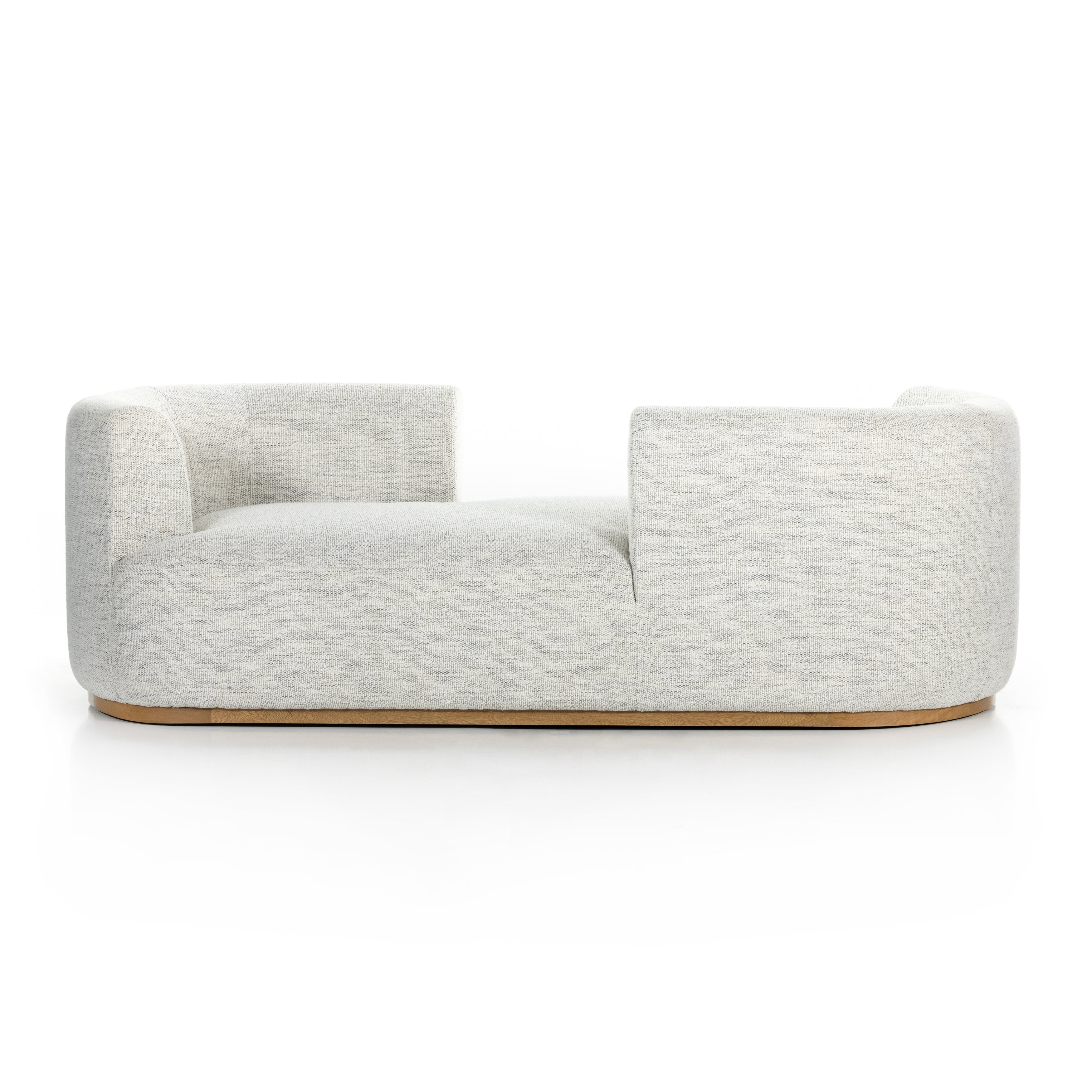 Modern European inspiration and plush curves come head to head in this stylish Deandra Tete a Tete Chaise - Merino Cotton. Upholstered in a soft liquid-repellent performance fabric that feels both casual and elevated, this is the perfect choice for families with kids or pets!  Overall Dimensions: 90.50"w x 38.00"d x 29.00"h