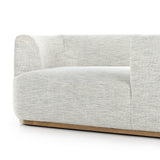 Modern European inspiration and plush curves come head to head in this stylish Deandra Tete a Tete Chaise - Merino Cotton. Upholstered in a soft liquid-repellent performance fabric that feels both casual and elevated, this is the perfect choice for families with kids or pets!  Overall Dimensions: 90.50"w x 38.00"d x 29.00"h