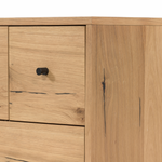 Featuring Eaton Light Oak Resin Nightstand by Four Hands at Amethyst Home. This Eaton Nightstand - Light Oak has a gorgeous, thick oak veneer with thin, iron legs. With one large drawer and two smaller drawers, this is the perfect nightstand to complete your bedroom. 
Overall Dimensions: 23.50"W x 18.50"L x 26"HColors: Dark Gunmetal, Light Oak ResinMaterial.  Amethyst Home provides interior design, new home construction design consulting, vintage area rugs, and lighting in the Monterey metro area.