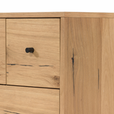 Featuring Eaton Light Oak Resin Nightstand by Four Hands at Amethyst Home. This Eaton Nightstand - Light Oak has a gorgeous, thick oak veneer with thin, iron legs. With one large drawer and two smaller drawers, this is the perfect nightstand to complete your bedroom. 
Overall Dimensions: 23.50"W x 18.50"L x 26"HColors: Dark Gunmetal, Light Oak ResinMaterial.  Amethyst Home provides interior design, new home construction design consulting, vintage area rugs, and lighting in the Monterey metro area.