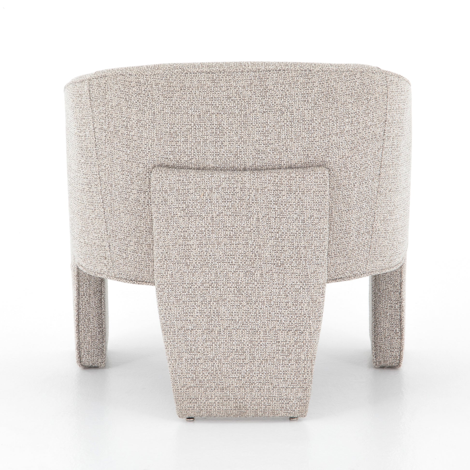 This Fae Chair - Bellamy Storm is well-tailored and stylistically unique. The Italian boucle lends a high-fashion feel to a cleverly constructed three-legged design.  Overall Dimensions: 30.25"w x 29.50"d x 29.50"h