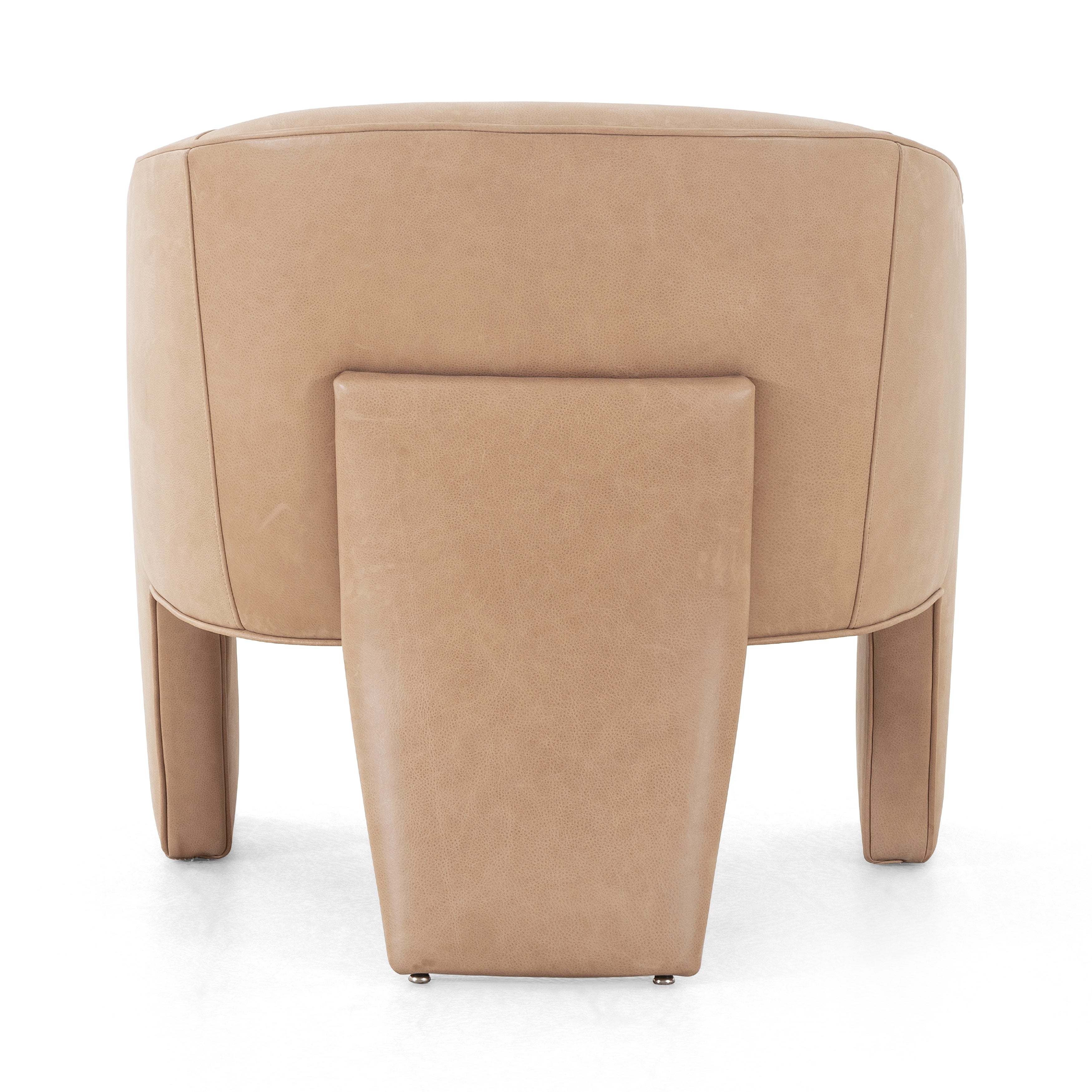This Fae Chair - Pallermo Nude is well-tailored and stylistically unique. The top grain leather lends a high-fashion feel to a cleverly constructed three-legged design.  Overall Dimensions: 30.25"w x 29.50"d x 29.50"h