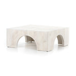 We love how clean and simple this Fausto Coffee Table -  Bleached Guanacaste is. Made from beautiful bleached Guanacaste, shapely arches and block corners speak to the architectural inspiration behind this eye-catching coffee table.  Overall Dimensions: 40.00"w x 40.00"d x 16.00"h