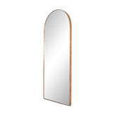 This Georgina Floor Mirror has a beautiful arch with a rose gold-finish aluminum frame. This will be the go-to mirror at home to try on your newest shopping haul or take that shameless selfie in.  Overall Dimensions: 32.00"w x 2.00"d x 80.00"h Colors: Polished Brass, Mirror Materials: Aluminum, Mirror Weight: 110  Please allow 3-4 weeks on shipment for these items. 