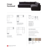 Featuring Grant 3-Piece Sectional - Oatmeal by Four Hands at Amethyst Home. Welcome to the modern lounging essential. Twill's purposeful slub adds textural interest to soft, durable, strain-resistant Crypton fabric in an inviting oatmeal. This fashion-forward upholstered collection mixes elegant fabrics with interesting design elements.
Each piece feat.  Amethyst Home provides interior design, new home construction design consulting, vintage area rugs, and lighting in the Newport Beach metro area.