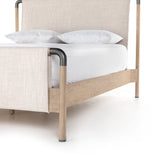 Featuring Harriet Bed by Four Hands at Amethyst Home. We love the mixed materials of this Harriet Bed. Framed by solid oak with rounded iron corners, an upholstered, sling-style headboard brings a light, modern vibe to any bedroom.
Queen Overall Dimensions: 70.50"W x 88.50"L x 51"H
King Overall Dimensions: 86.50"W x 88.50"L x 51"H
Colors: Gibson Wheat, Yuc.  Amethyst Home provides interior design, new home construction design consulting, vintage area rugs, and lighting in the San Diego metro area.