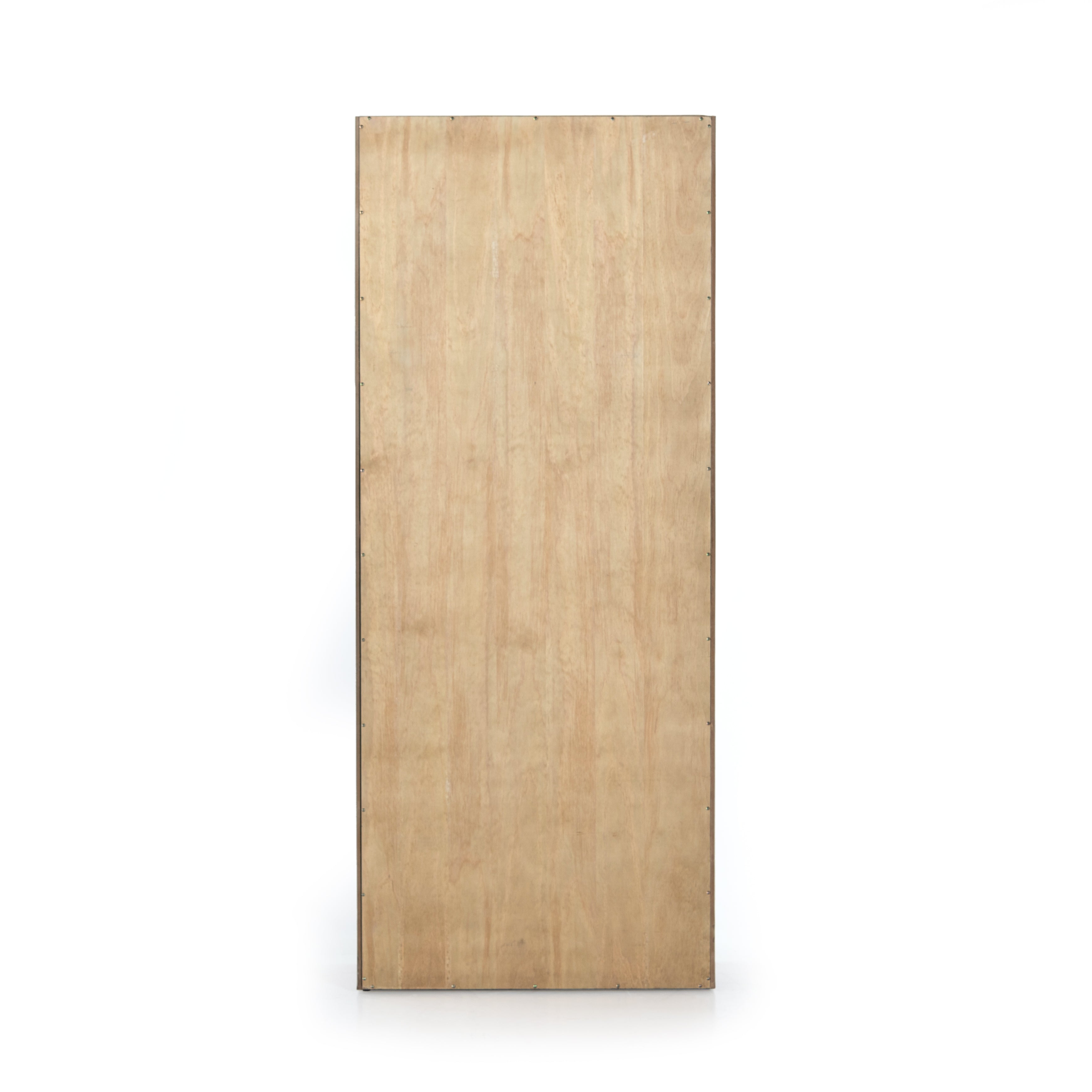 We are obsessed with the natural cane paneling on this Higgs Bookcase - Honey Oak Veneer. The tall, clean frame has four shelves perfect for showcasing your favorite books, family photos, or family heirlooms   Overall Dimensions: 34.75"w x 18.00"d x 84.00"h