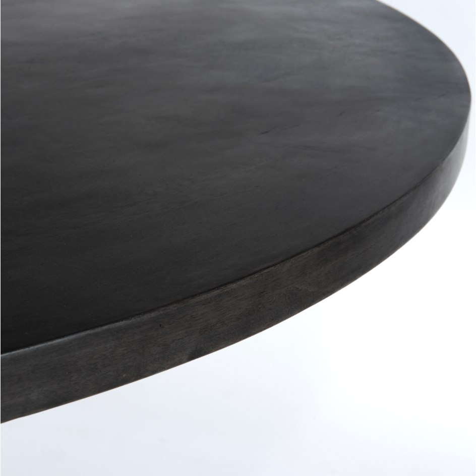 Made from Solid Mango wood, this Kesling Dining Table brings an organic modern feel to any dining room or living room.   Overall Dimensions: 60.00"w x 60.00"d x 30.00"h  Colors: Coal On Mango Materials: Solid Mango Weight: 166.01 lb