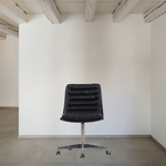 Featuring Malibu Desk Chair - Rider Black by Four Hands at Amethyst Home. Paired back and fashion-forward, this minimalist Malibu Desk Chair in black top-grain leather offers maximum comfort. Inspired by workspaces of the ‘50s and ‘60s. Stainless steel casters make for stylish ease in the workplace. Height not adjustable.
Overall Dimensions: 20.75"W x 26.25"L.  Amethyst Home provides interior design, new home construction design consulting, vintage area rugs, and lighting in the Boston metro area.