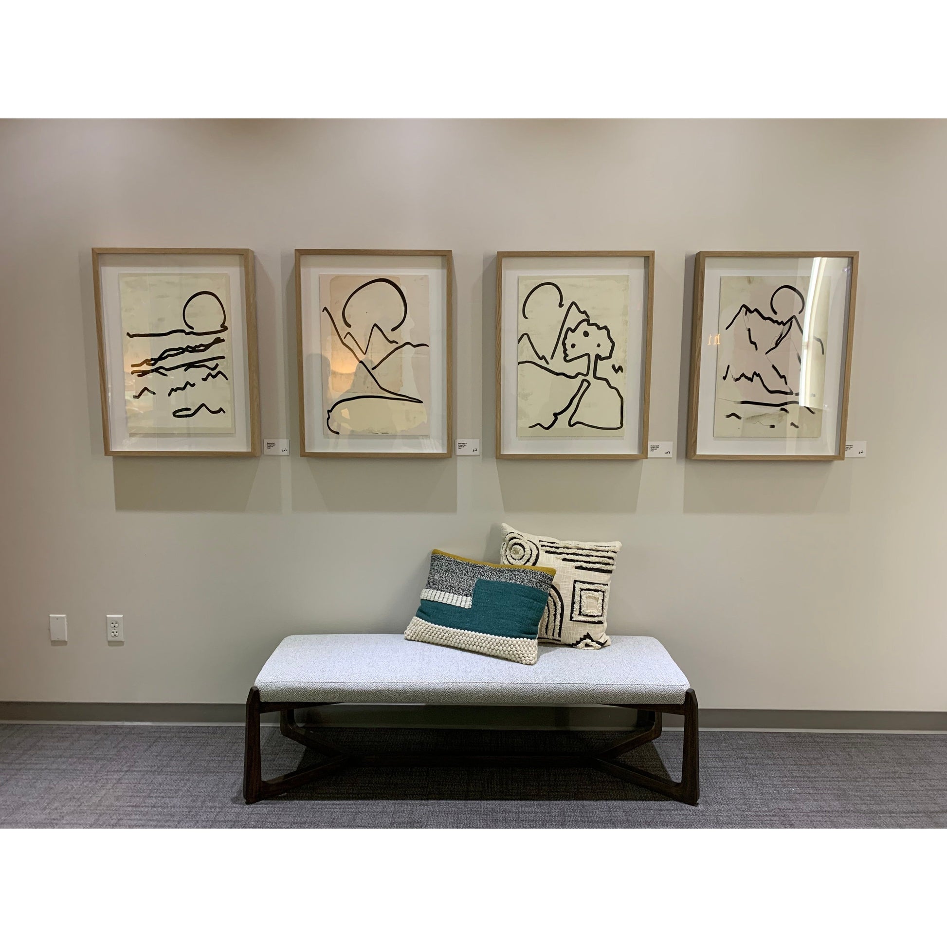 We love the clean contrast Mountain High I Art bings to a space. Original rendering by Bangkok-based art house Coup D'Esprit, this is framed within vertical grain white oak for a museum-quality look.