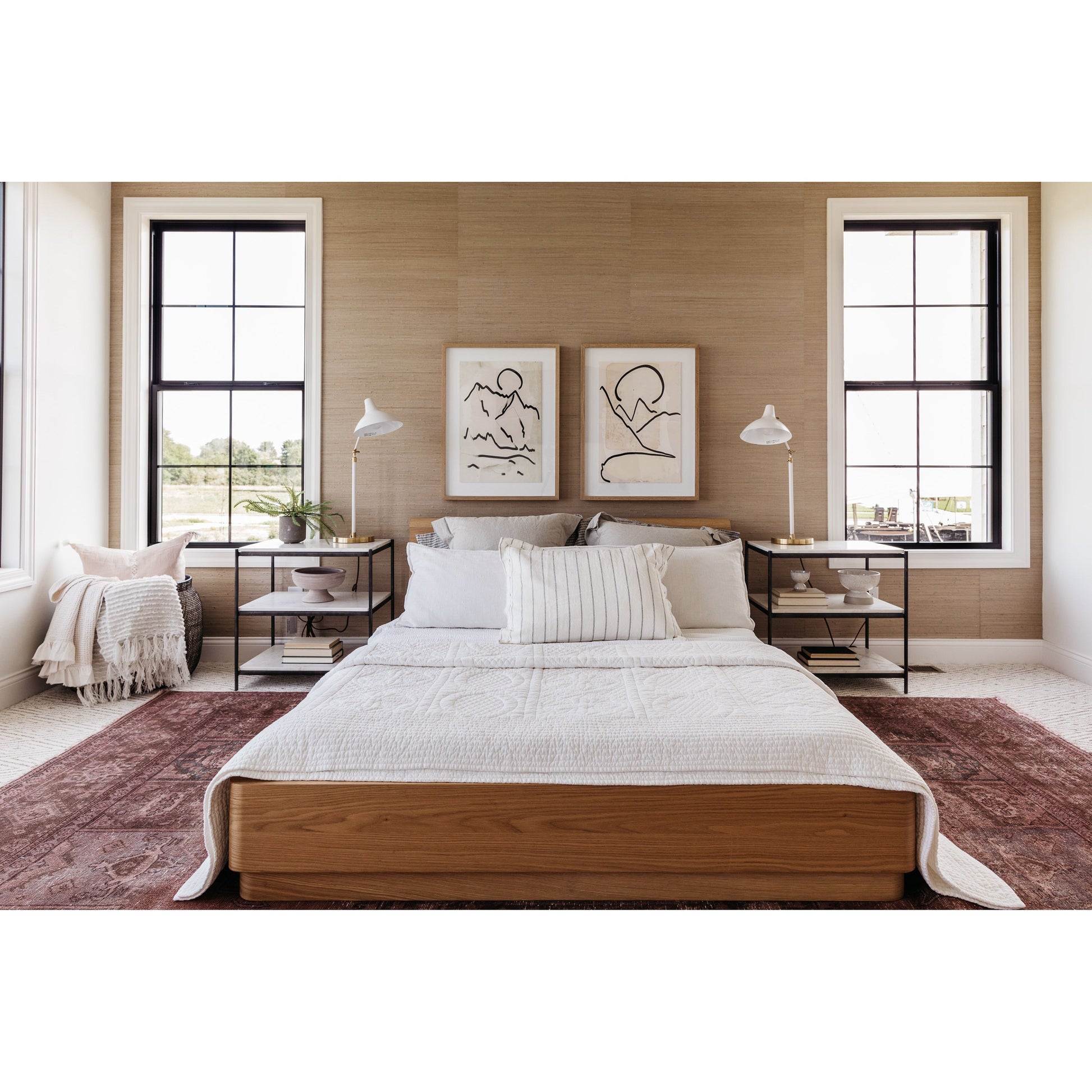 We love the clean contrast Mountain High II Art bings to a space. Original rendering by Bangkok-based art house Coup D'Esprit, this is framed within vertical grain white oak for a museum-quality look.  Compete the look with Mountain High I, III & IV!