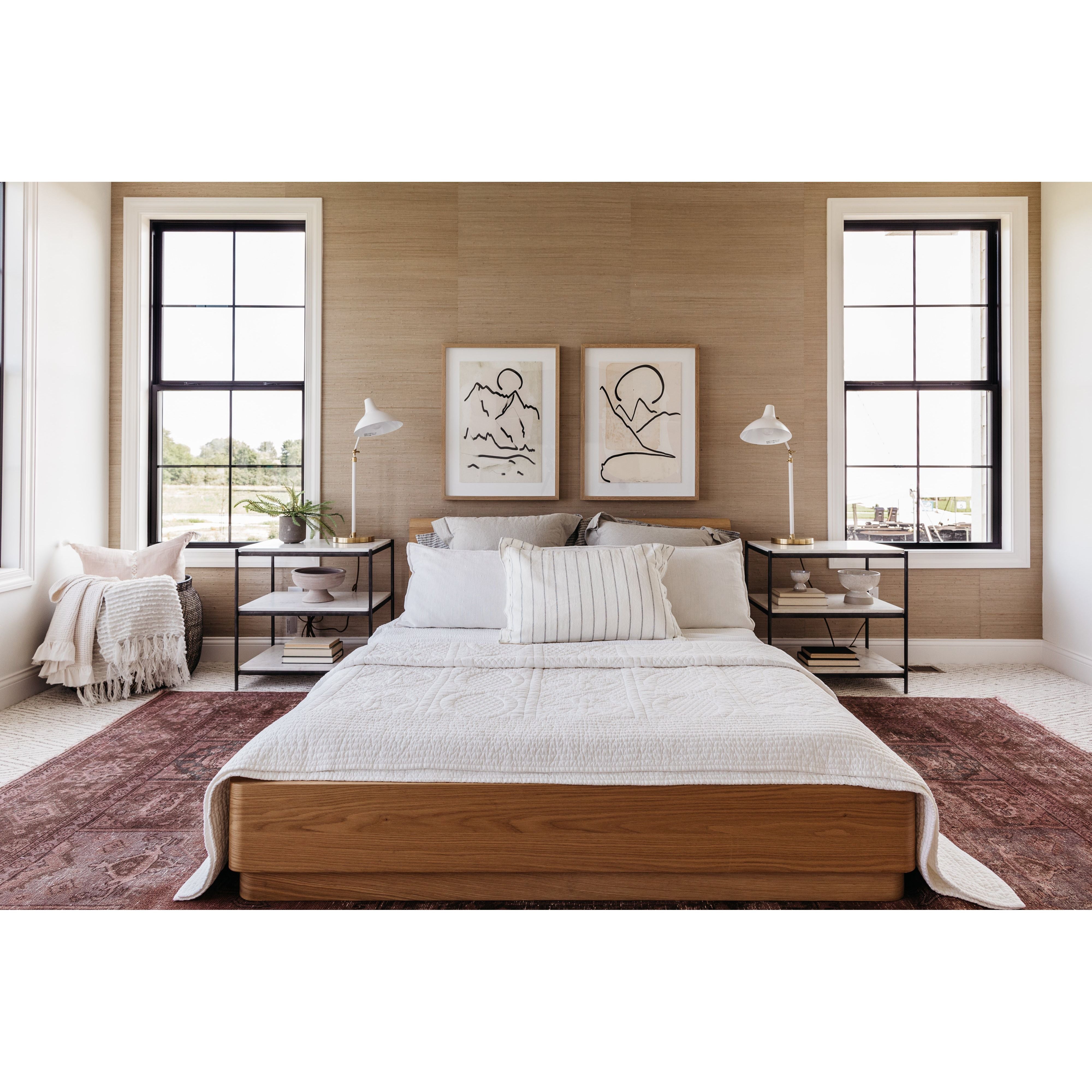 We love the clean contrast Mountain High II Art bings to a space. Original rendering by Bangkok-based art house Coup D'Esprit, this is framed within vertical grain white oak for a museum-quality look.  Compete the look with Mountain High I, III & IV!